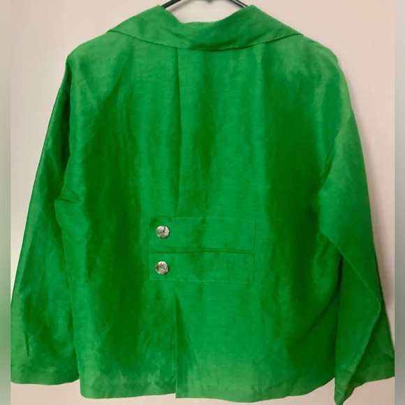 A La Mode By Xiao Linen Silk Lagenlook  Green Small Relaxed Oversized Artful - Picture 6 of 13